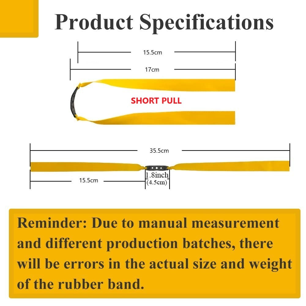 Orange 17CM Length Short Pull Rubber Band 0.55MM-1.0mm Thickness High Quality Slingshot Catapult Accessories and Replacement Flat Bands - 1 Piece INDIAN SLINGSHOT