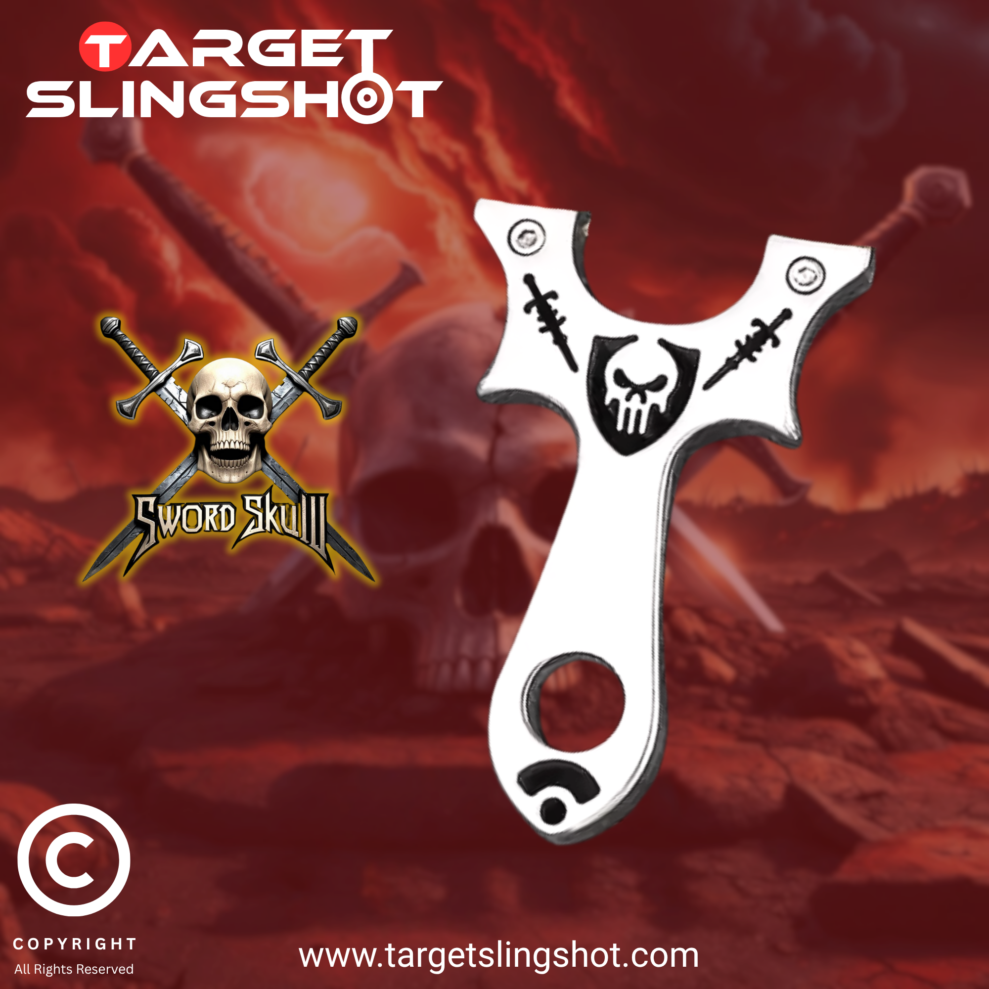 Sword Skull Stainless Steel Slingshot