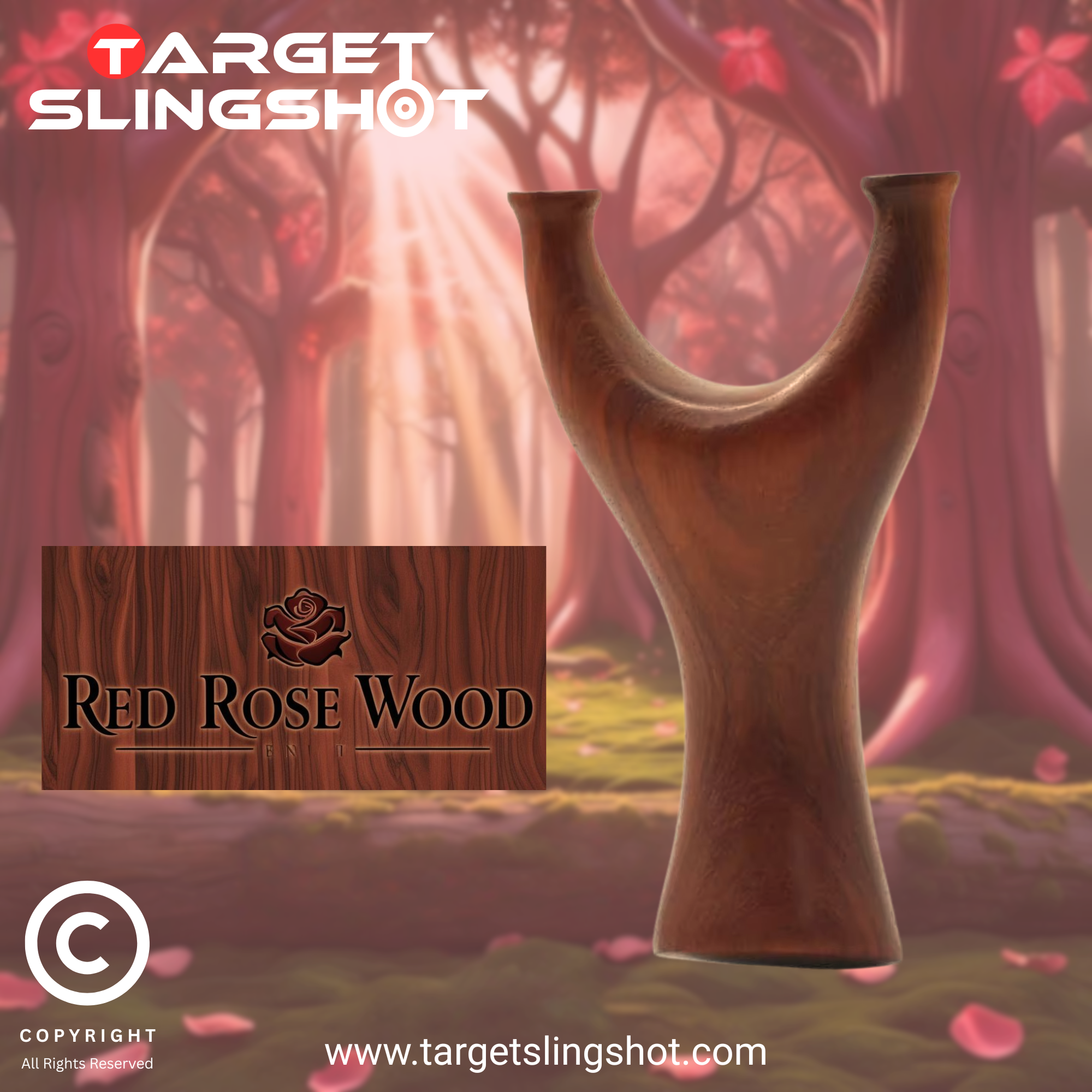 Red Rose Wood Light Luxury Wooden Slingshot