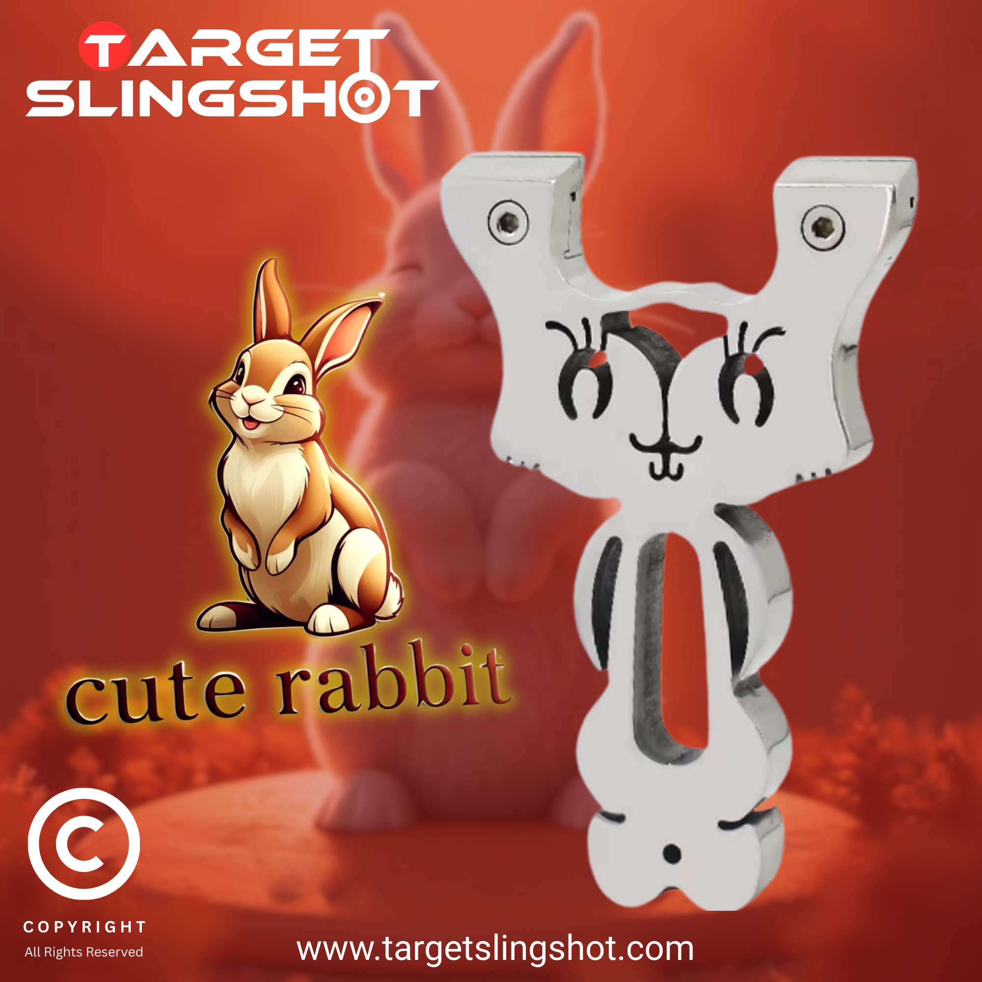 Cute Rabbit Design Stainless Steel Slingshot