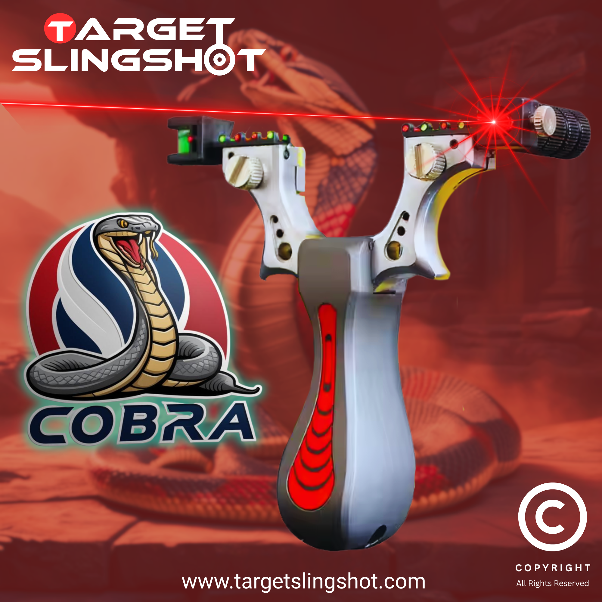 Alloy Resin Grip Cobra Design Laser Slingshot