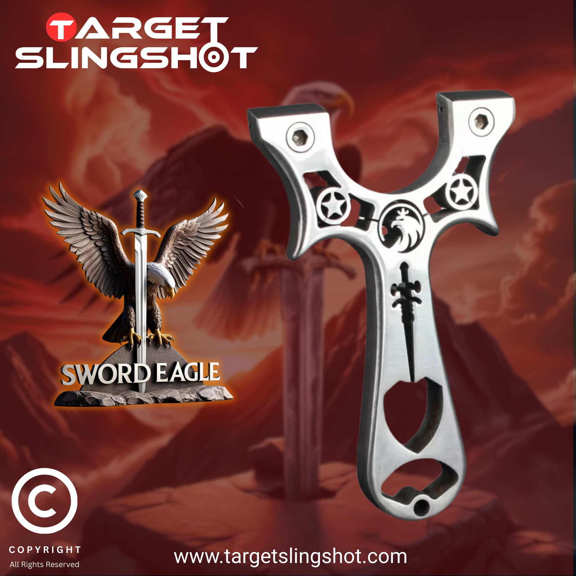 Sword Eagle Stainless Steel Slingshot