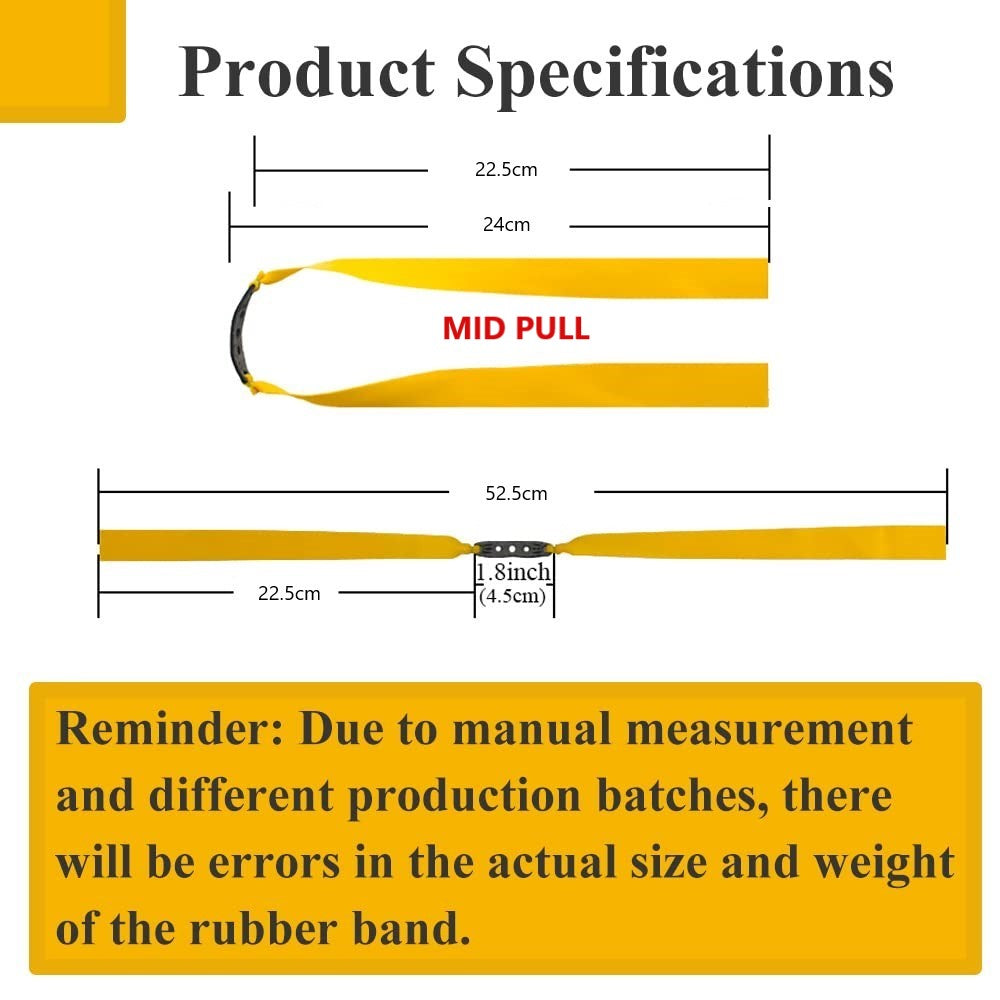 Orange New 24CM Length Mid Pull Rubber Band 0.55mm-1.0mm Thickness High Quality Slingshot Catapult Accessories and Replacement Flat Bands - 1 Set INDIAN SLINGSHOT