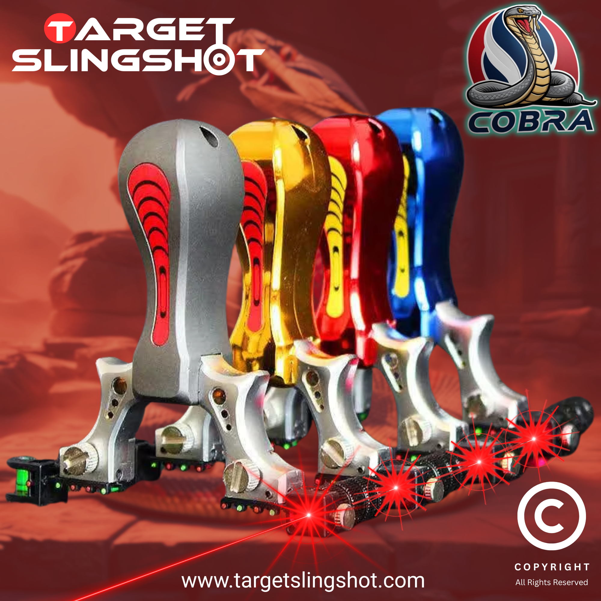 Alloy Resin Grip Cobra Design Laser Slingshot