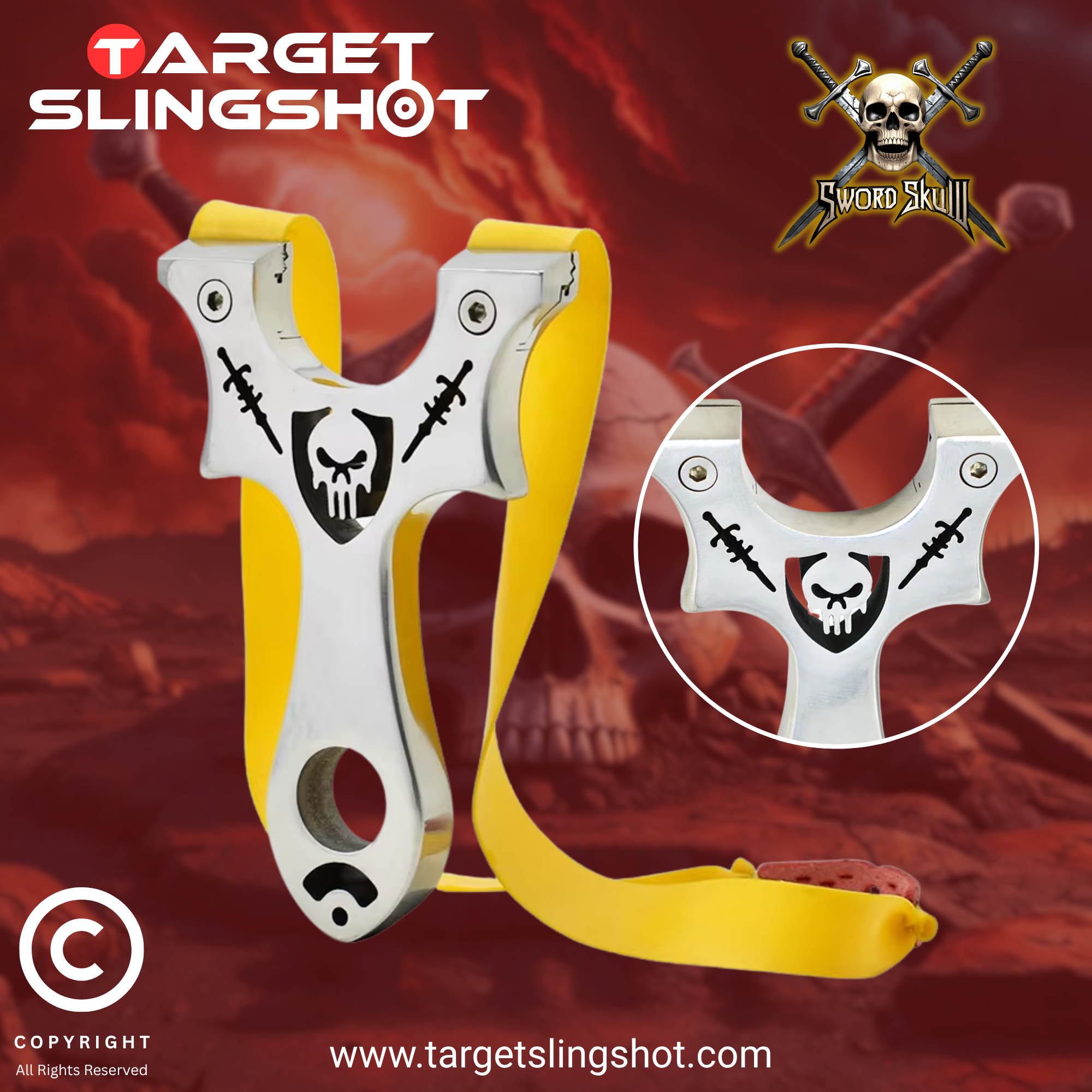 Sword Skull Stainless Steel Slingshot