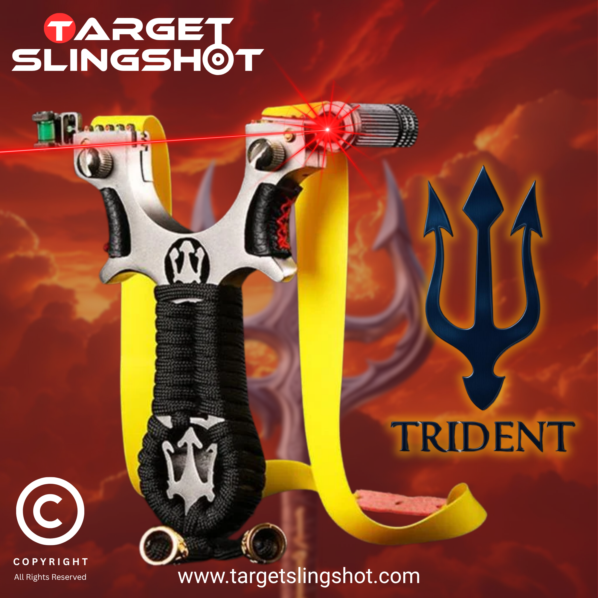 Trident Stainless Steel Laser Slingshot