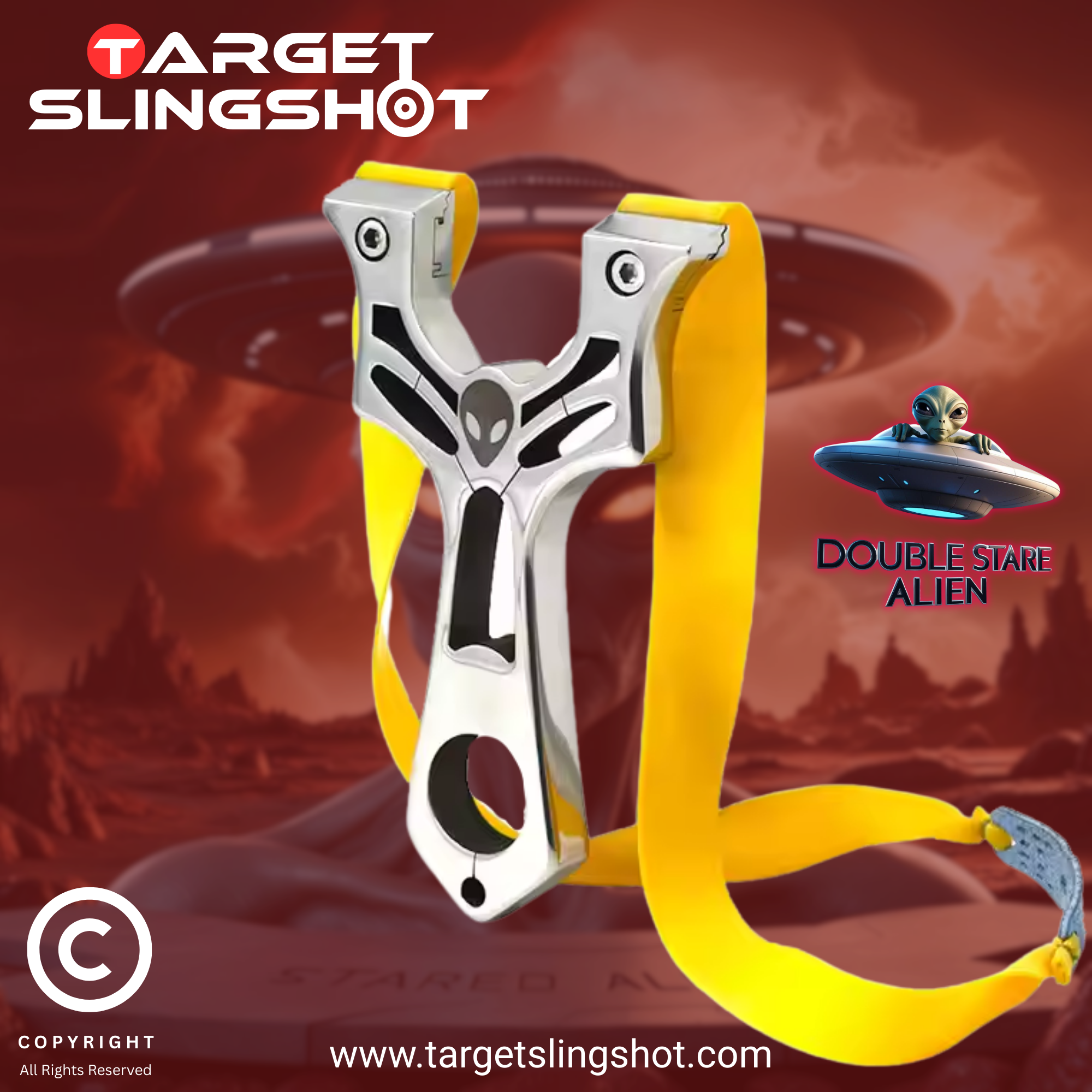 Double Stare Alien Stainless Steel Slingshot