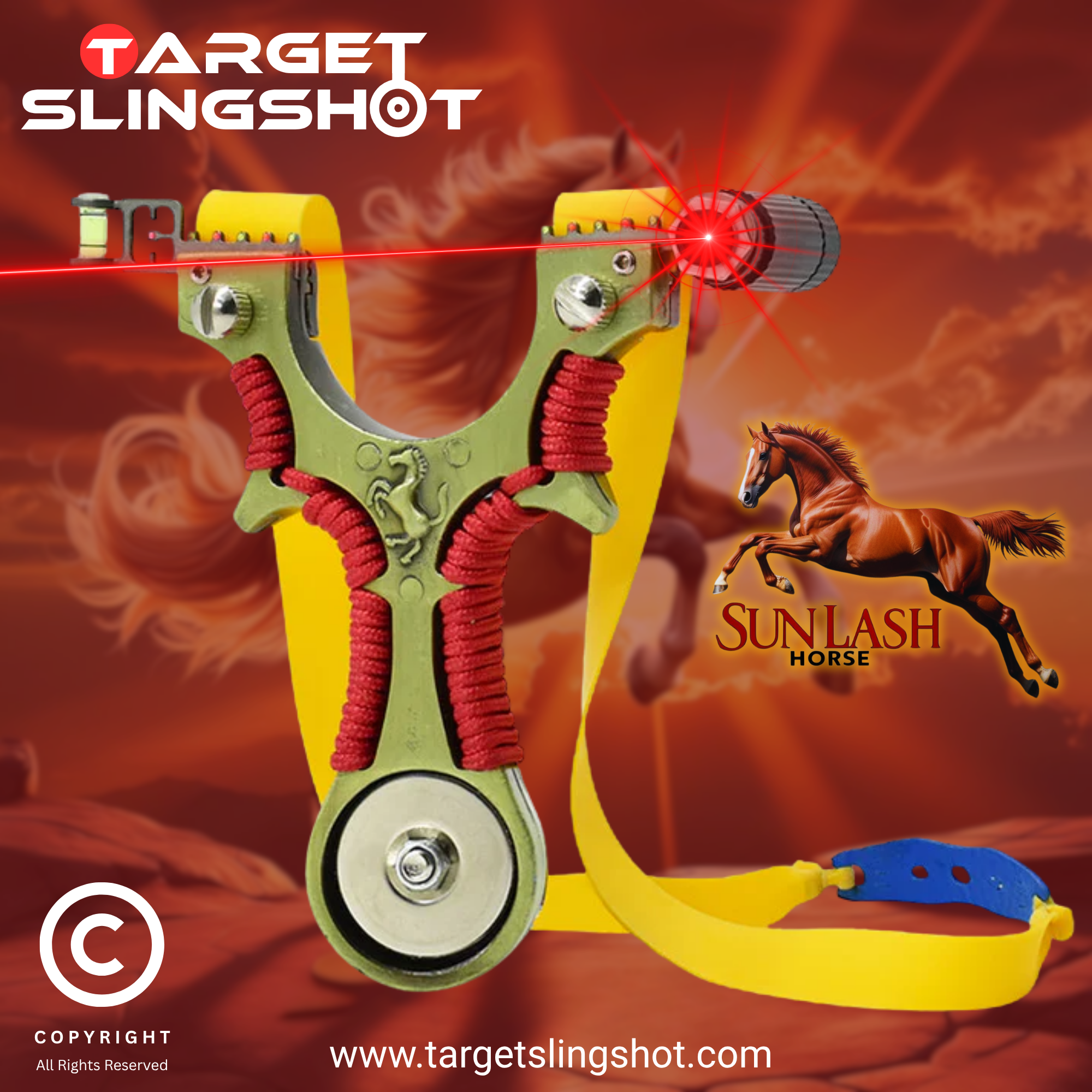 Sun Lash Horse Magnetic Ferrari Design Alloy Laser Slingshot