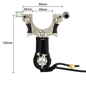 Gray Trident Alloy Slingshot Catapult with Laser Durable Outdoor Target Shooting Game Slingshot MARKSMAN