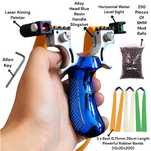 Gray New Professional Alloy Bow Head Resin Handled Slingshot SLINGSTER