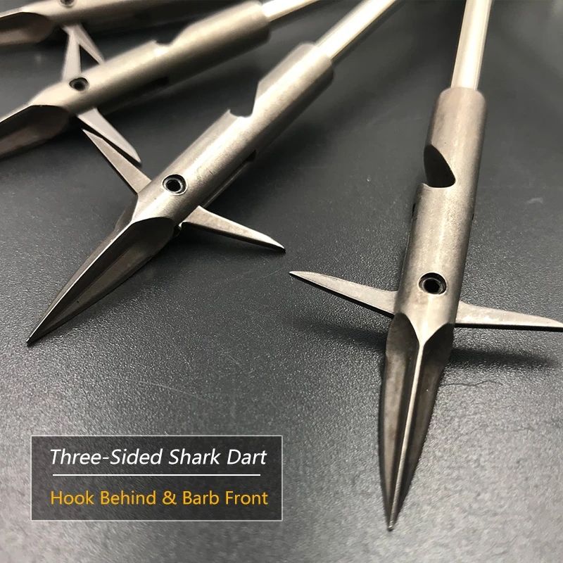 Dark Slate Gray Three Sided Shark Stainless Steel Fishing Darts MARKSMAN