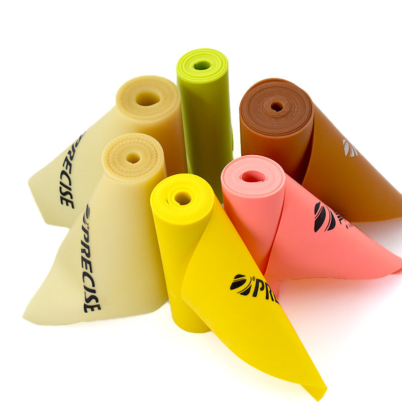 PRECISE slingshot flat latex rubber band roll, multicolor, 2m length, 0.55mm–1.0mm thickness