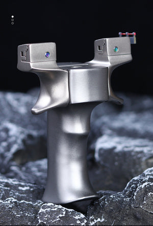 Dark Slate Gray Mascot Aluminum Handle Fast Pressing Elephant Competitive Clip Stainless Steel Outdoor Shooting Slingshot INDIAN SLINGSHOT