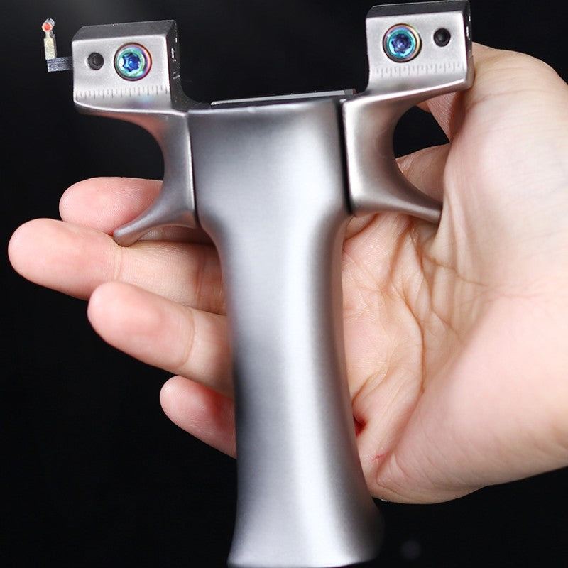 Gray Mascot Aluminum Handle Fast Pressing Elephant Competitive Clip Stainless Steel Outdoor Shooting Slingshot INDIAN SLINGSHOT