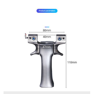 Light Gray Mascot Aluminum Handle Fast Pressing Elephant Competitive Clip Stainless Steel Outdoor Shooting Slingshot INDIAN SLINGSHOT