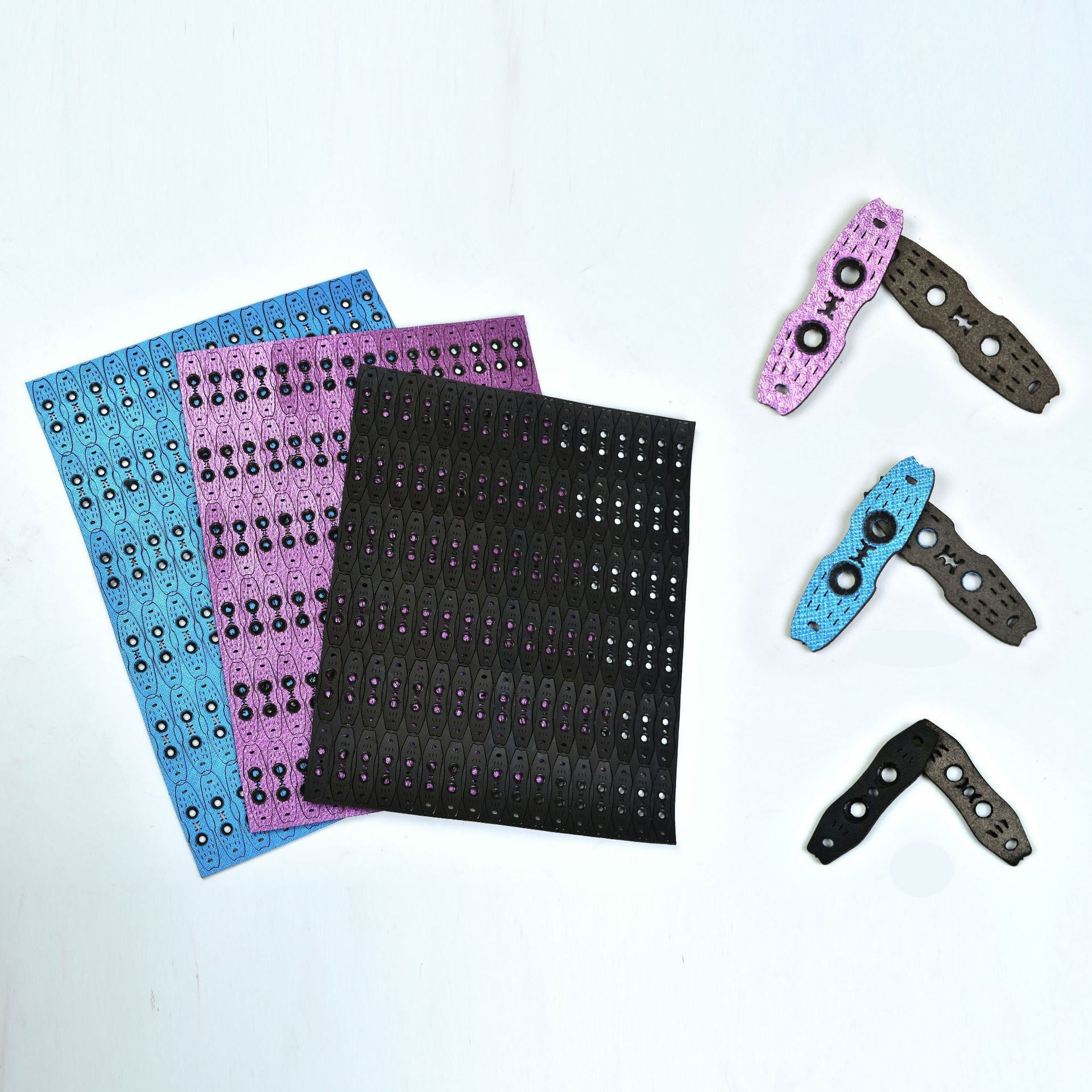 Dark Slate Gray Noise Reduction Flat Leather Pit Pouches GM&BW