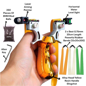 Wheat New Professional Alloy Bow Head Resin Handled Slingshot SLINGSTER