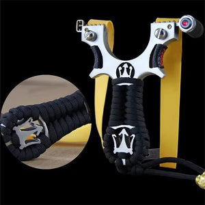 Black Trident Alloy Slingshot Catapult with Laser Durable Outdoor Target Shooting Game Slingshot MARKSMAN