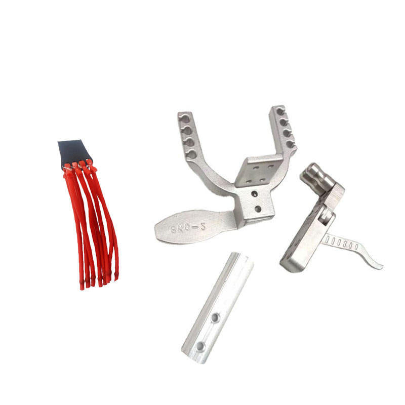 Light Gray DIY High Velocity Powerful Mechanical Slingshot Rifle Gun With Release Trigger Device, Head & Rubber Band Accessories INDIAN SLINGSHOT