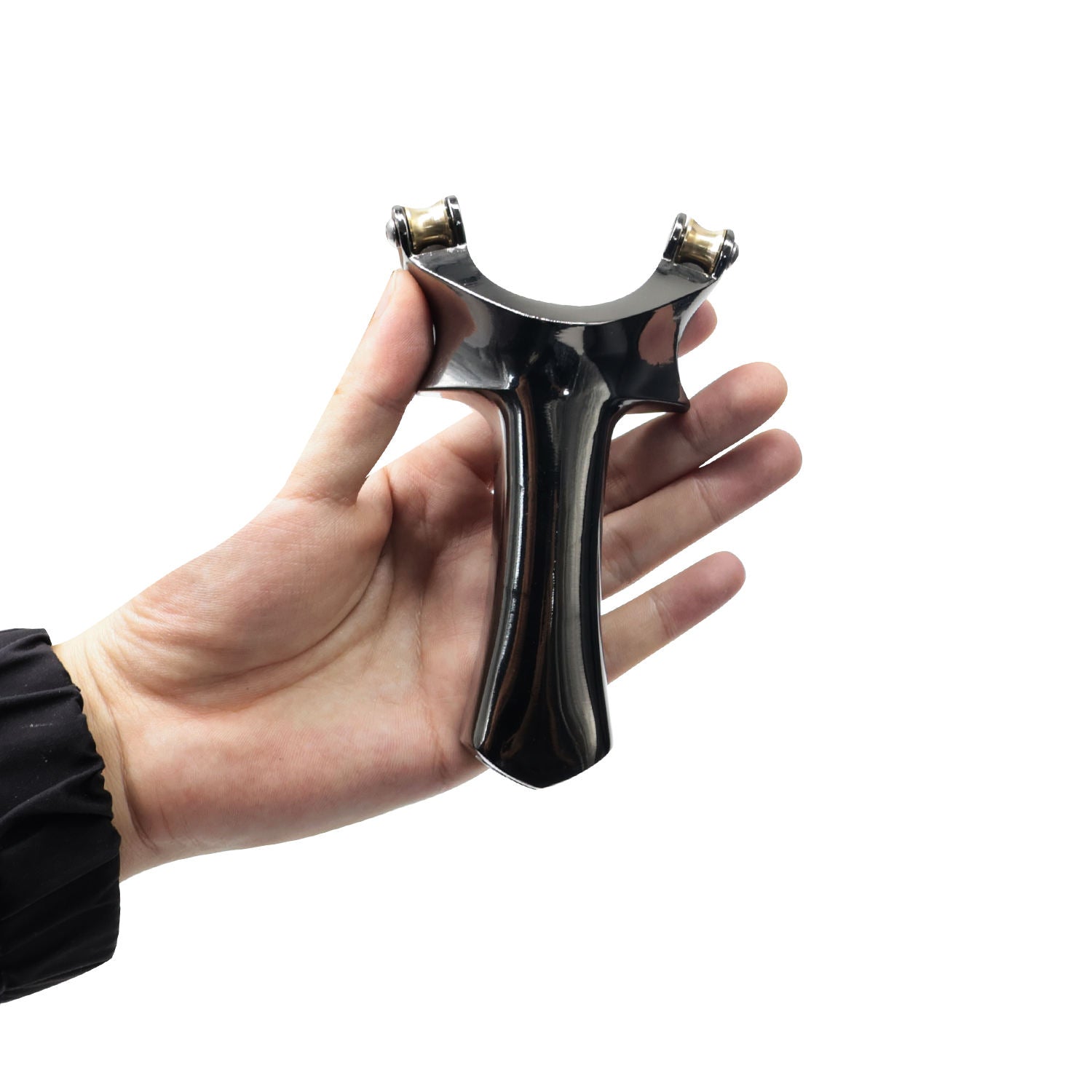 Aluminum Alloy Slingshot With Copper Rubber Band Roller in Bow Head