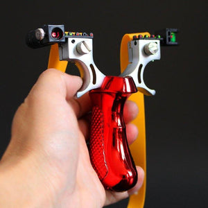New High Precision Outdoor Hunting Slingshot Infrared Aiming Slingshot with Flat Rubber Band Outdoor Game Sling Shot - INDIAN SLINGSHOT