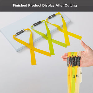 A collection of three 20CM Slingshot Replacement bands, fanned out to show their identical size and quality.