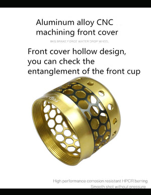 Black PX35 Honeycomb Metal Front Cover Fishing Reel MARKSMAN