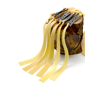 Tan New 24CM Length Mid Pull Rubber Band 0.55mm-1.0mm Thickness High Quality Slingshot Catapult Accessories and Replacement Flat Bands - 1 Set INDIAN SLINGSHOT