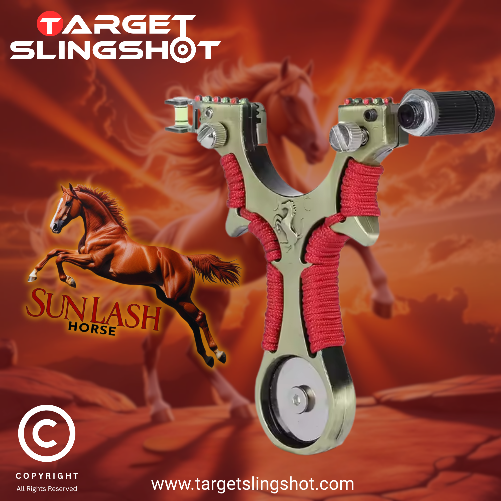 Sun Lash Horse Magnetic Ferrari Design Alloy Laser Slingshot