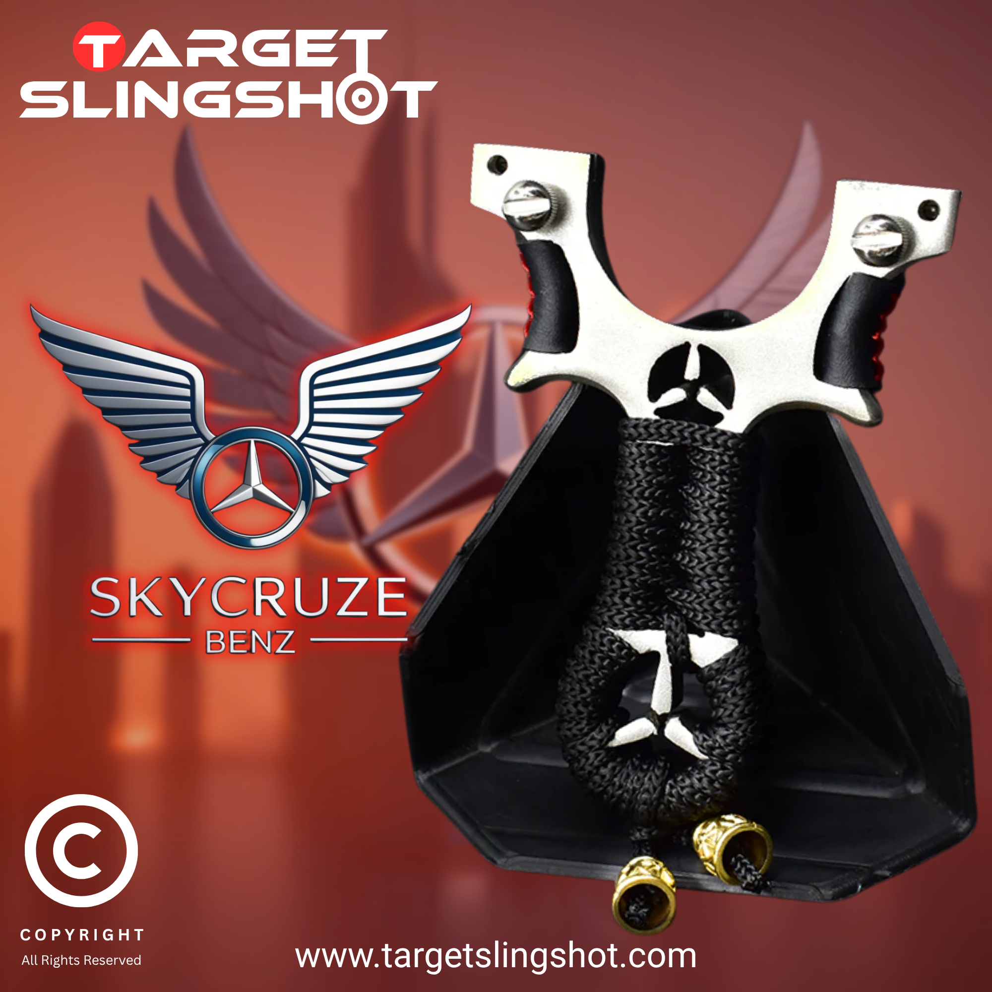 Skycruze Benz Stainless Steel Laser Slingshot
