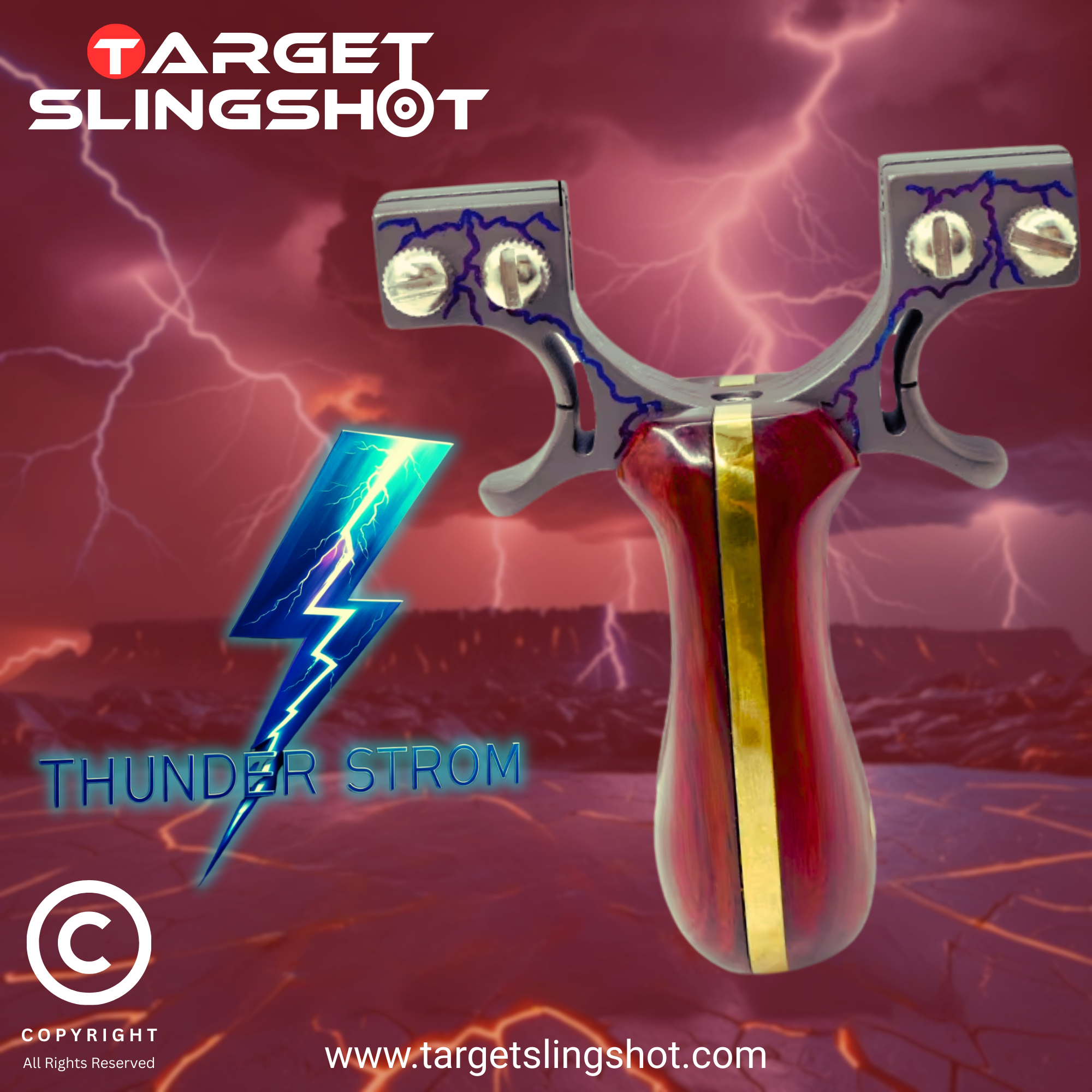 Thunder Strom Titanium Double Screw Slingshot