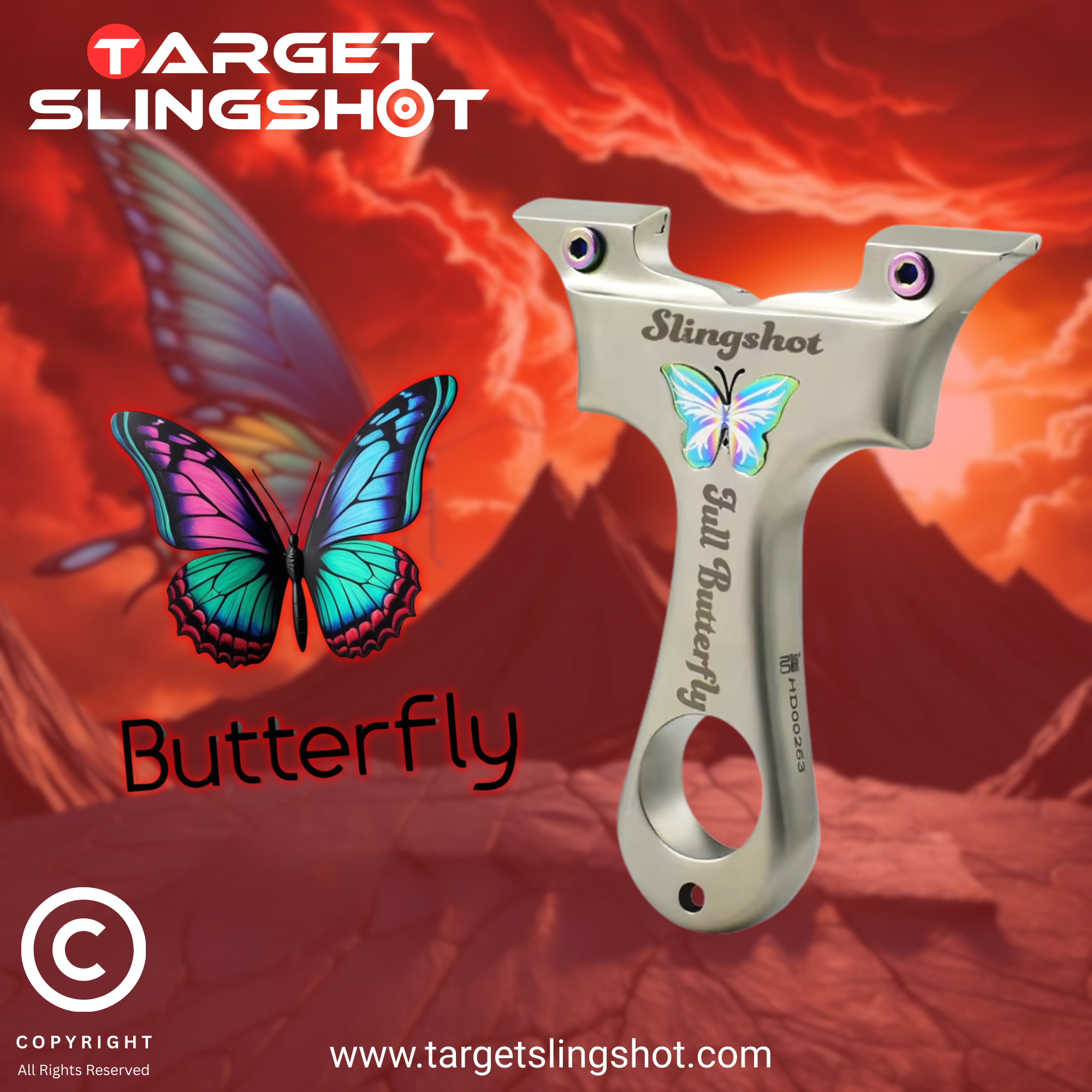 Butterfly CNC Cutting Stainless Steel Slingshot