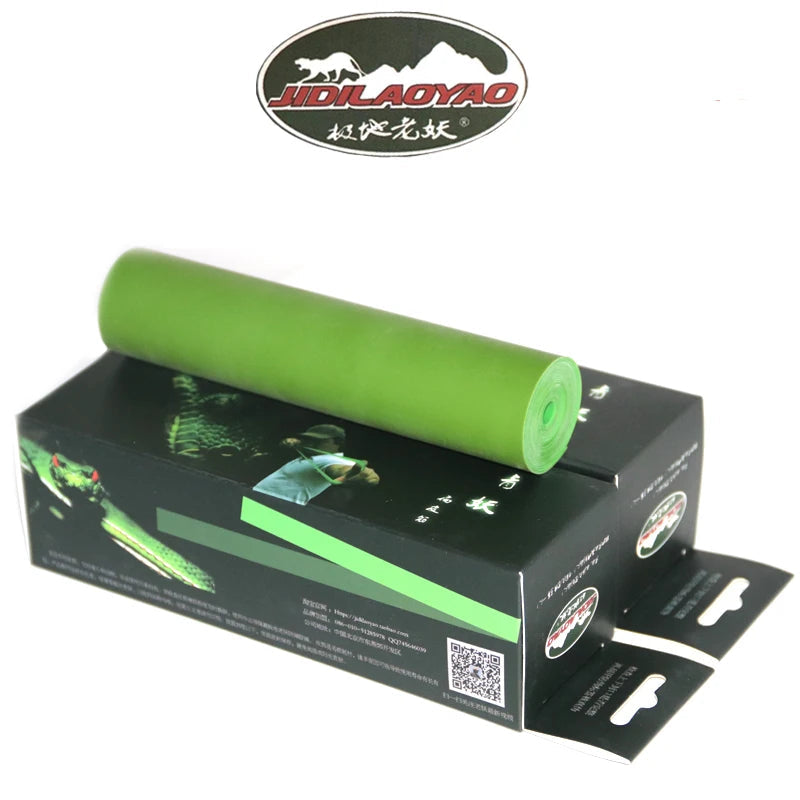 Green flat latex slingshot rubber band roll, 1.5 meters, durable and stretchable