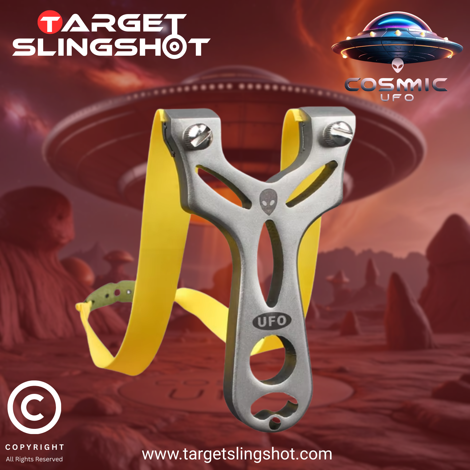 Cosmic UFO Alien Design Stainless Steel Slingshot