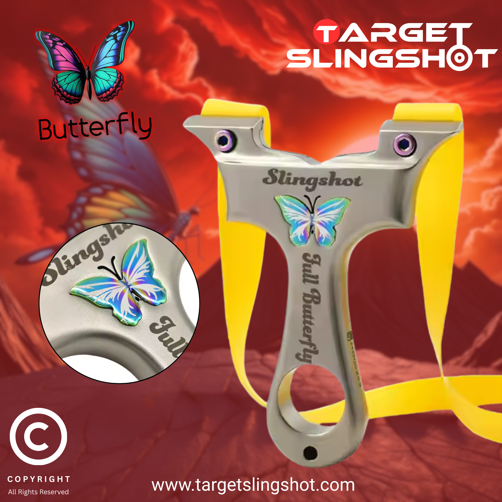 Butterfly CNC Cutting Stainless Steel Slingshot