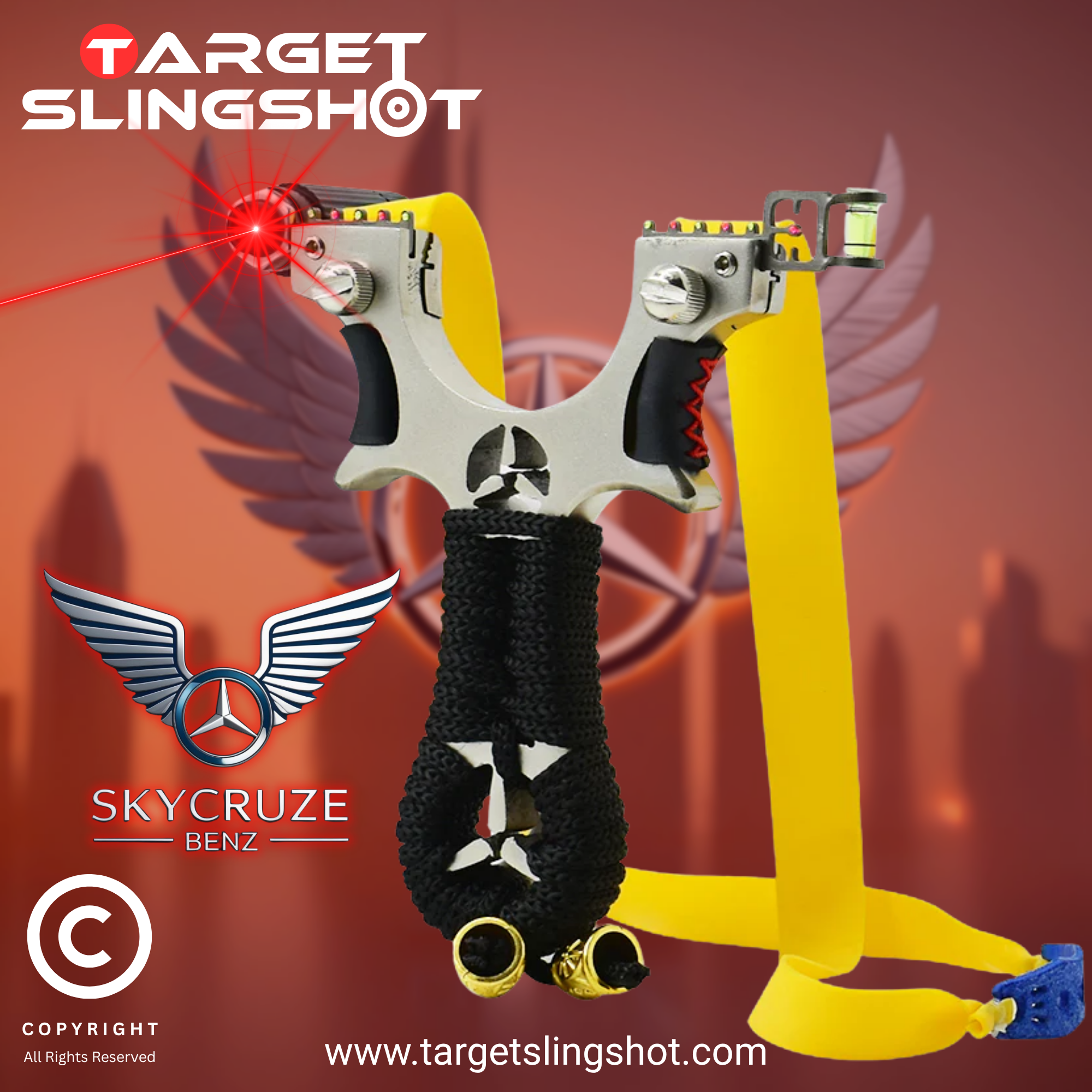 Skycruze Benz Stainless Steel Laser Slingshot