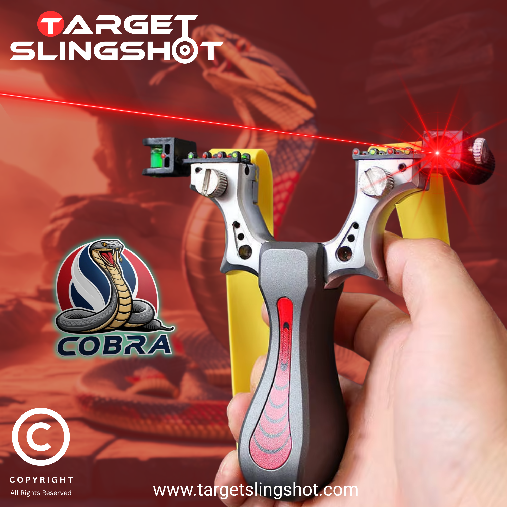 Alloy Resin Grip Cobra Design Laser Slingshot