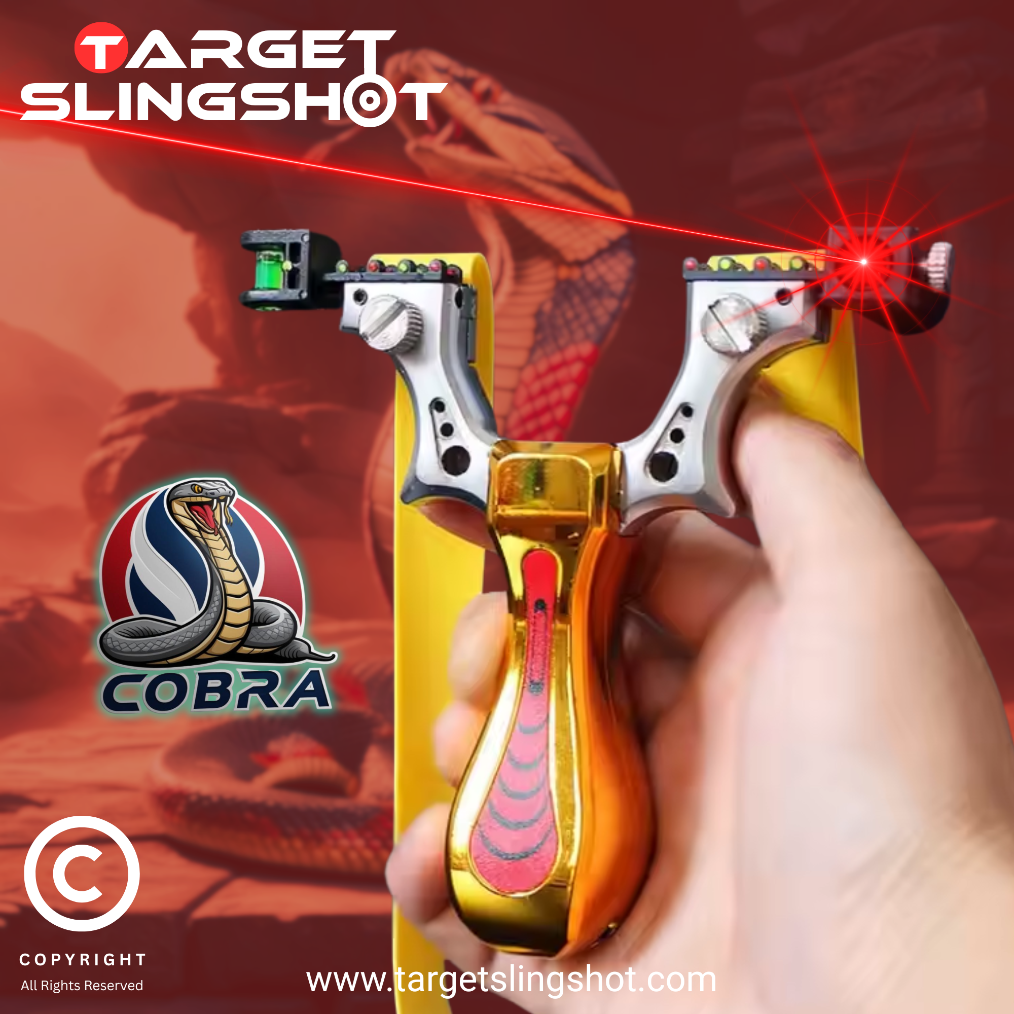 Alloy Resin Grip Cobra Design Laser Slingshot