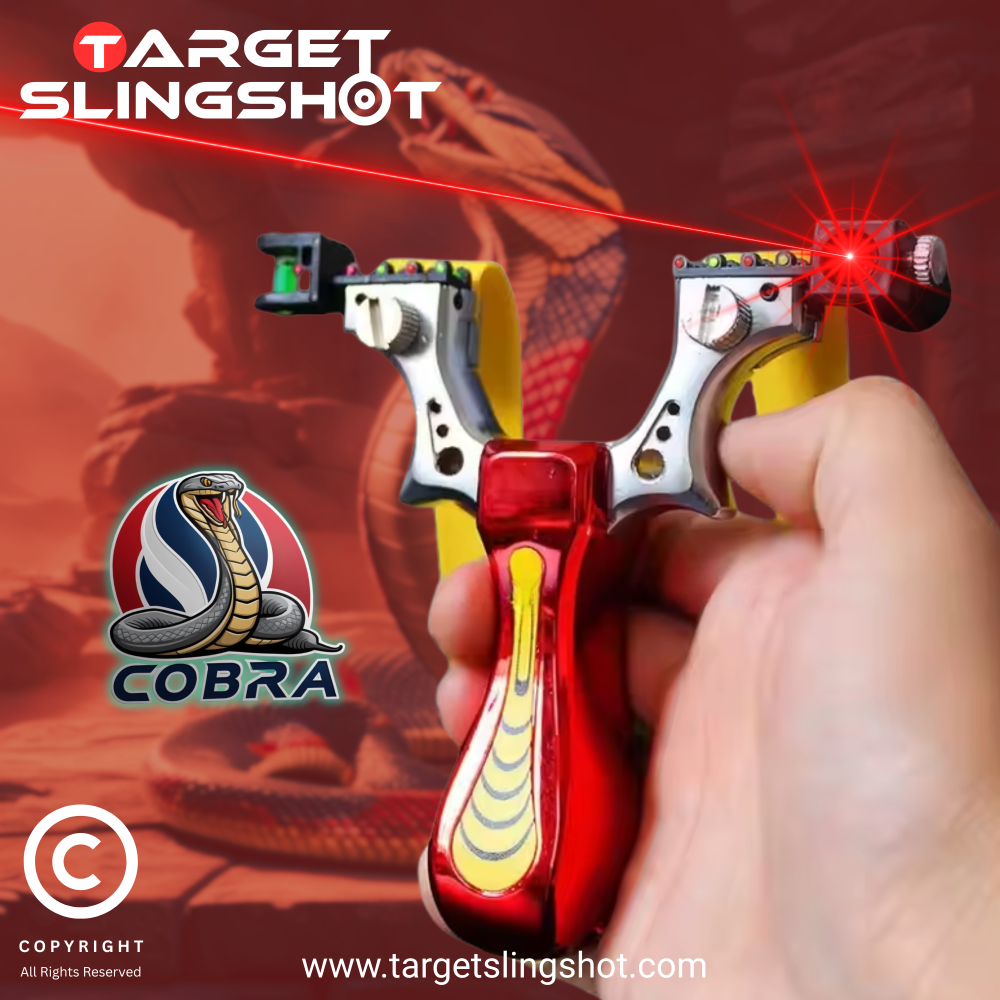 Alloy Resin Grip Cobra Design Laser Slingshot