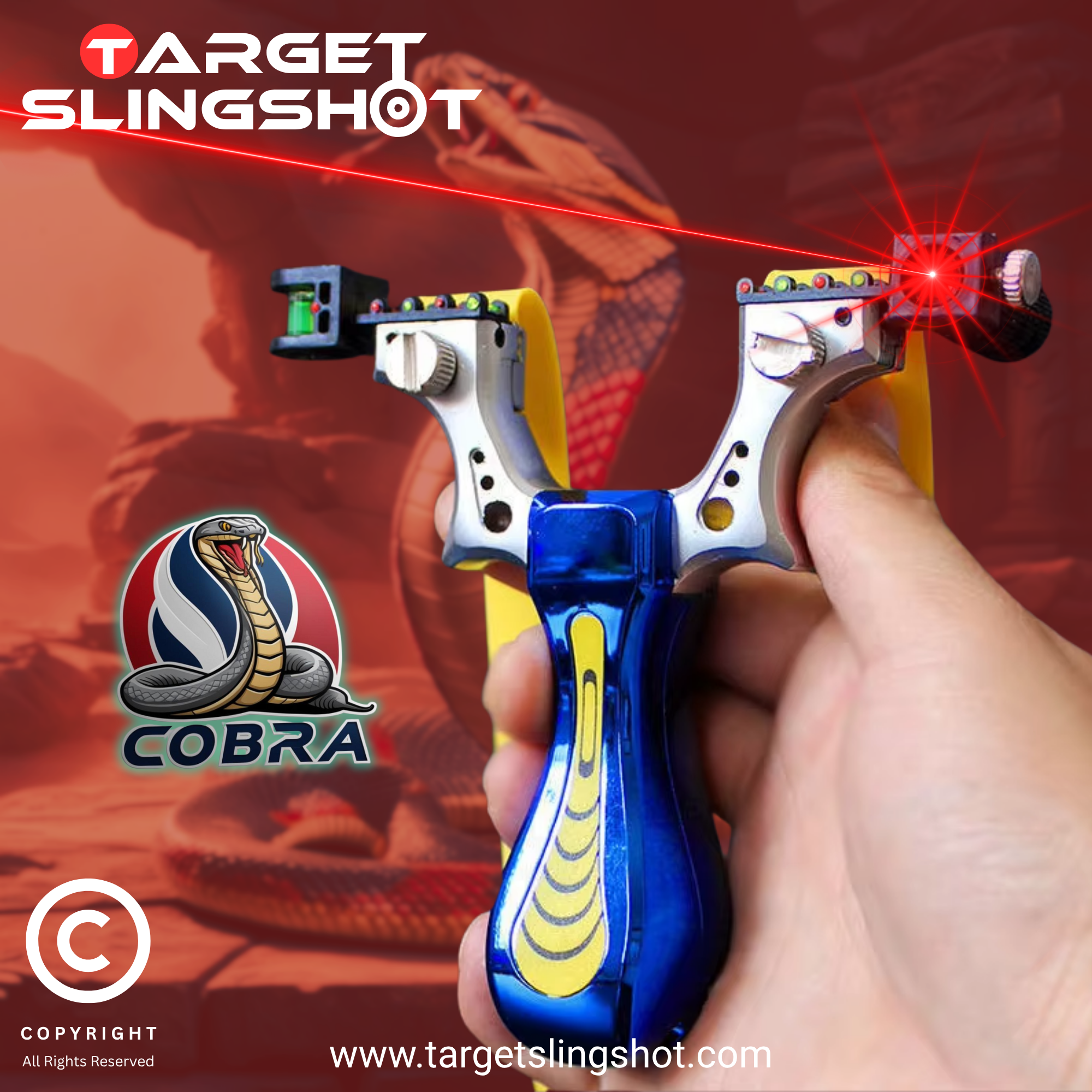Alloy Resin Grip Cobra Design Laser Slingshot
