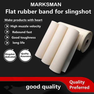 The flat latex band held up against a bright background to highlight the quality and consistency of the durable material.
