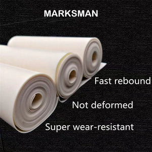 An infographic detailing the key features: high-quality flat latex, versatile ball size support, and steady pull.