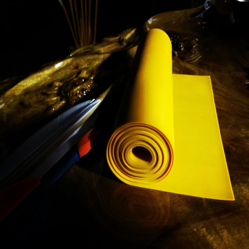 BSB yellow flat latex slingshot rubber band roll, 2 meters, cut-to-length design